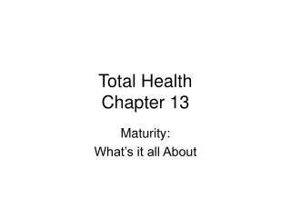 Total Health Chapter 13