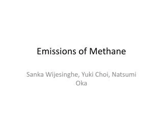 Emissions of Methane