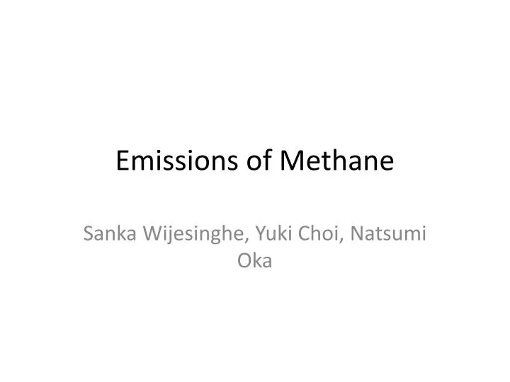 emissions of methane
