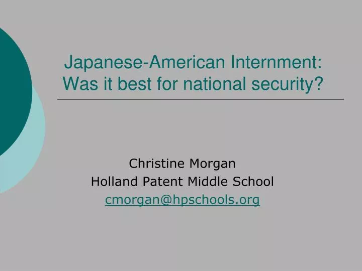 japanese american internment was it best for national security