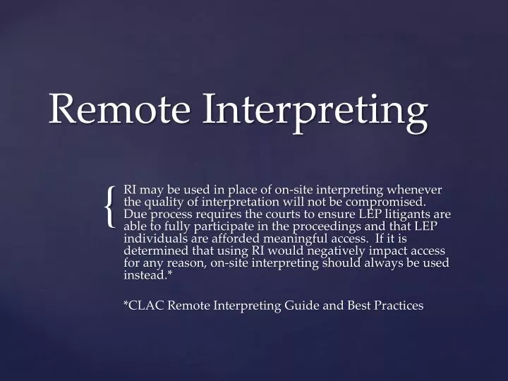 remote interpreting