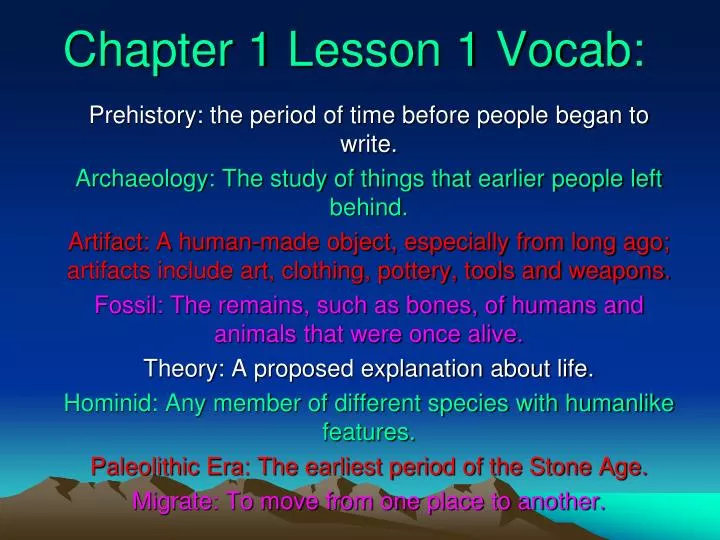 chapter 1 lesson 1 vocab