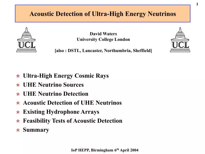 acoustic detection of ultra high energy neutrinos