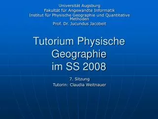 tutorium physische geographie im ss 2008