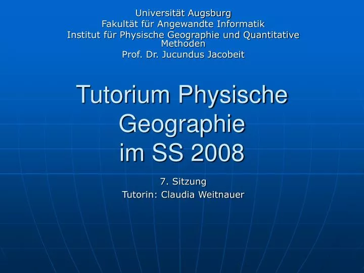 tutorium physische geographie im ss 2008