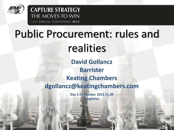 public procurement rules and realities