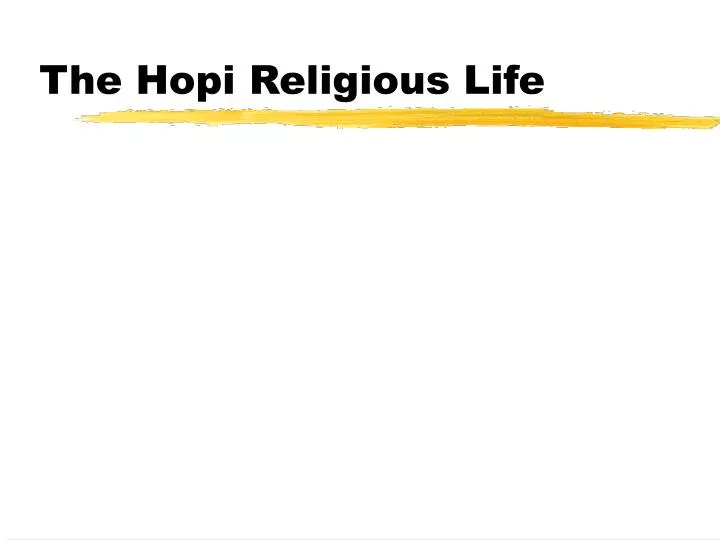 the hopi religious life