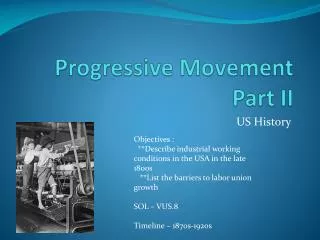 Progressive Movement Part II