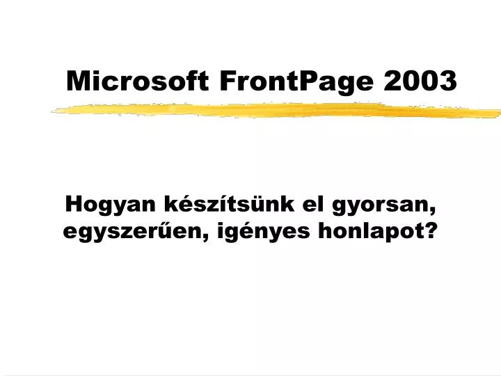 microsoft frontpage 2003