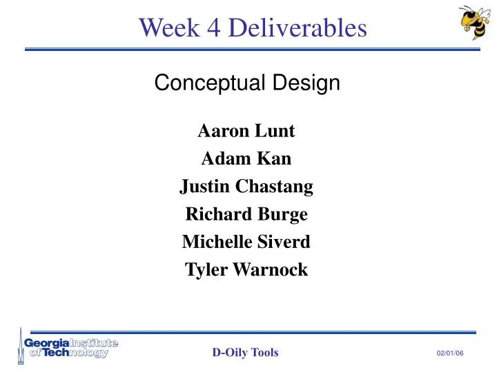 week 4 deliverables