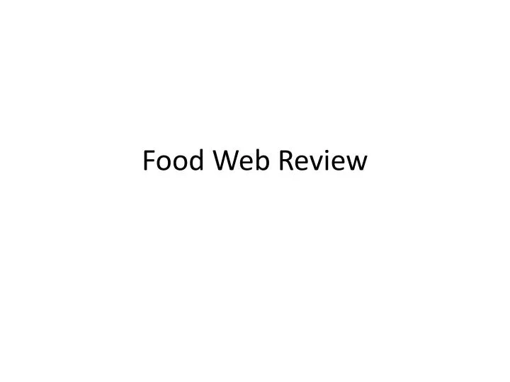 food web review