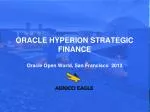 Oracle hyperion strategic finance Oracle Open World, San Francisco 2013