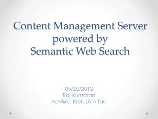Content Management Server powered by Semantic Web Search