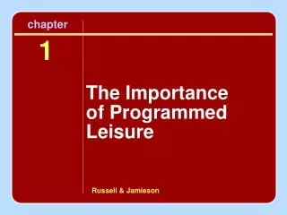 The Importance of Programmed Leisure