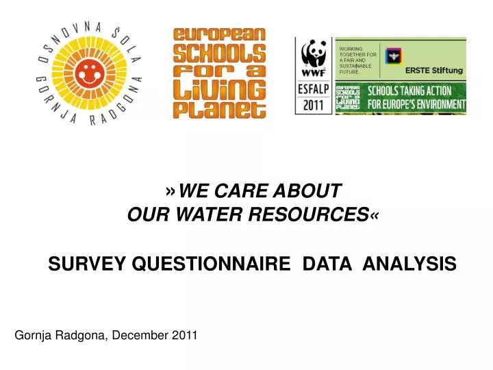 we care about our water resources survey questionnaire data analysis