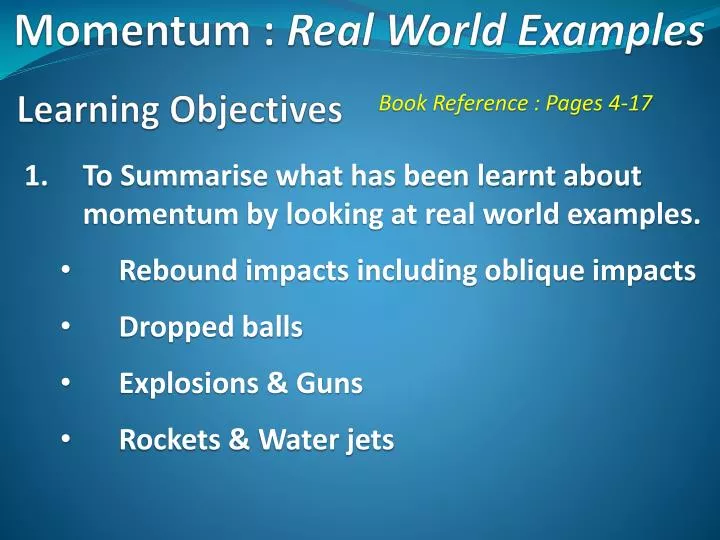 momentum real world examples
