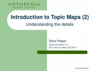 Introduction to Topic Maps (2) Understanding the details