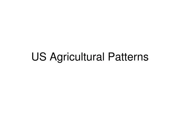 us agricultural patterns