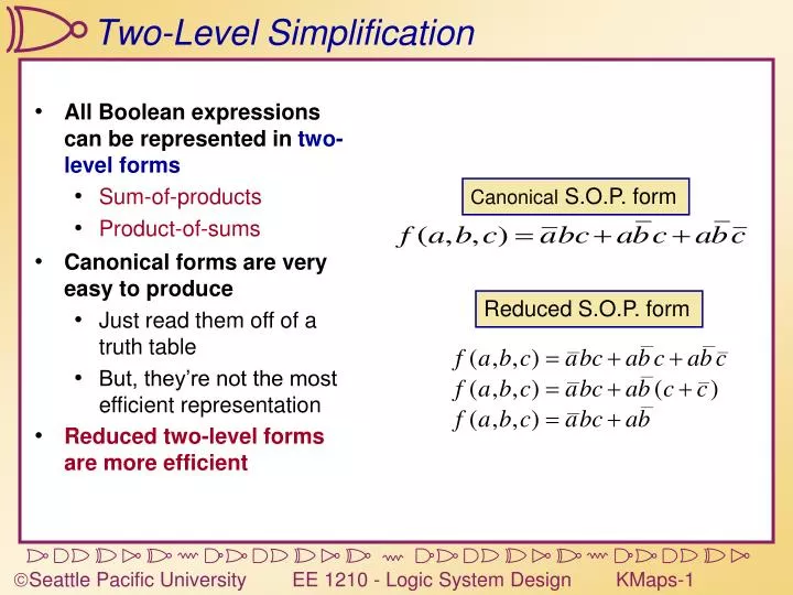 two level simplification