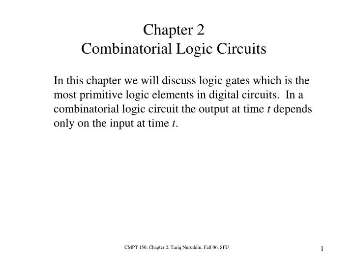 chapter 2 combinatorial logic circuits