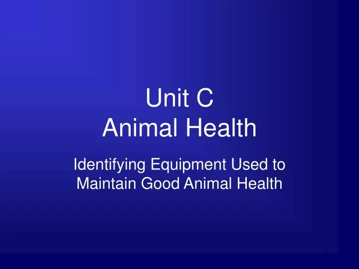 unit c animal health