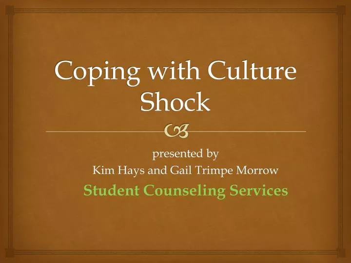 coping with culture shock