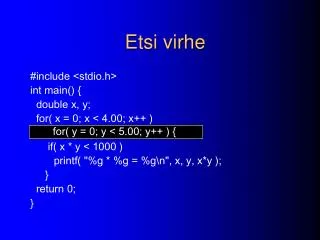 etsi virhe