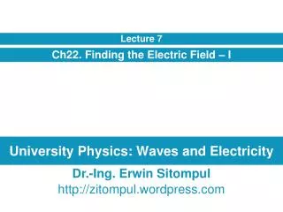 University Physics: Waves and Electricity