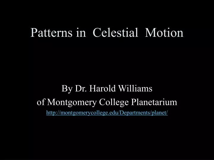 patterns in celestial motion