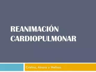 reanimaci n cardiopulmonar