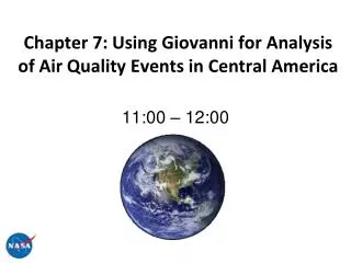 Chapter 7: Using Giovanni for Analysis of Air Quality Events in Central America