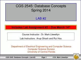 CGS 2545: Database Concepts Spring 2014 LAB #2