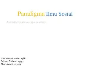 paradigma ilmu sosial