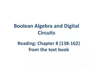 Boolean Algebra and Digital Circuits