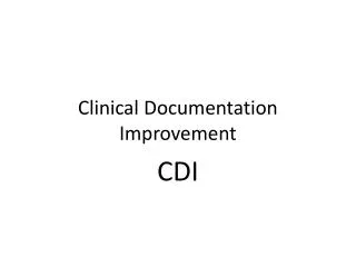 Clinical Documentation Improvement