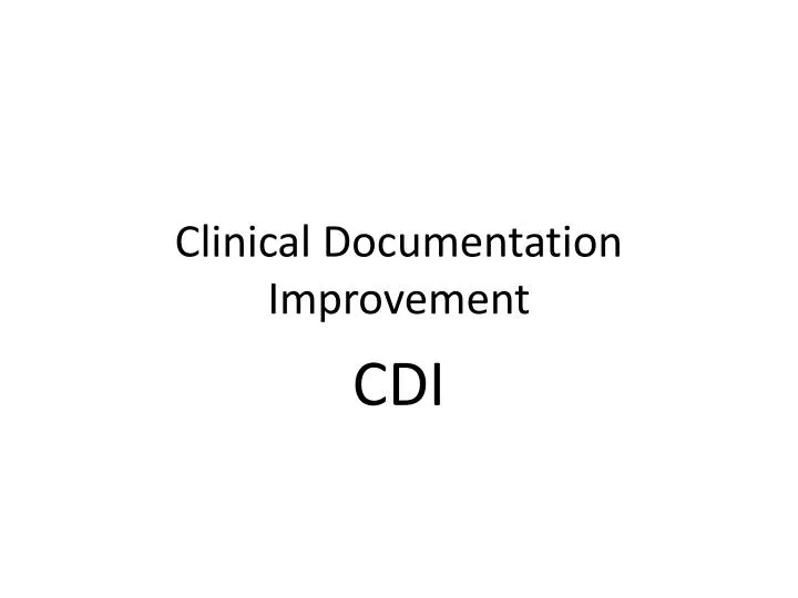 clinical documentation improvement