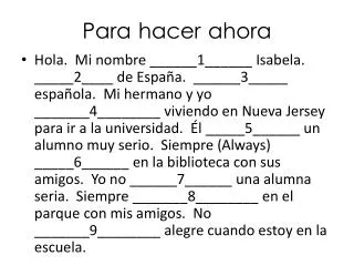 para hacer ahora
