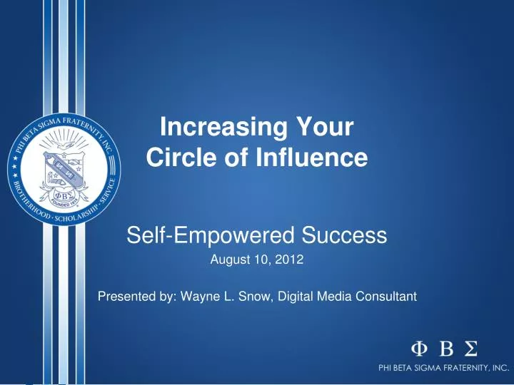 increasing your circle of influence