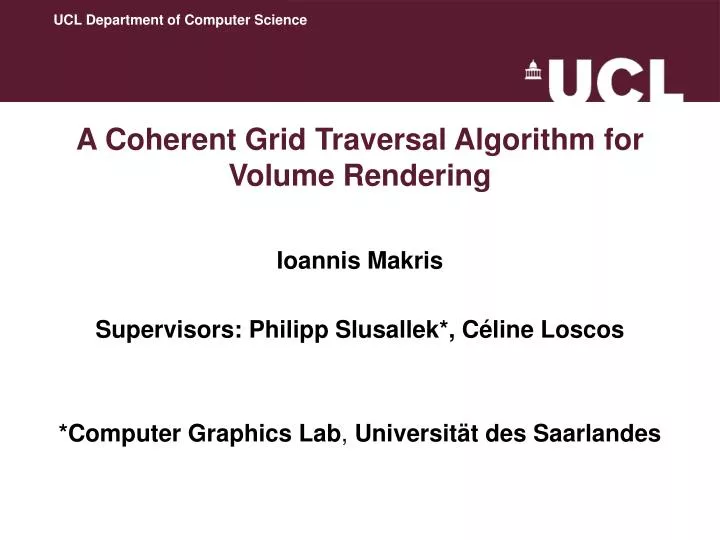 a coherent grid traversal algorithm for volume rendering