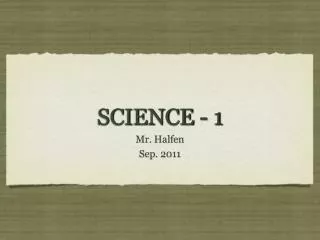 SCIENCE - 1