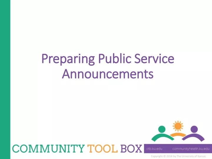 preparing public service announcements