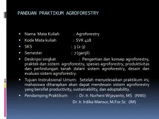 panduan praktikum agroforestry