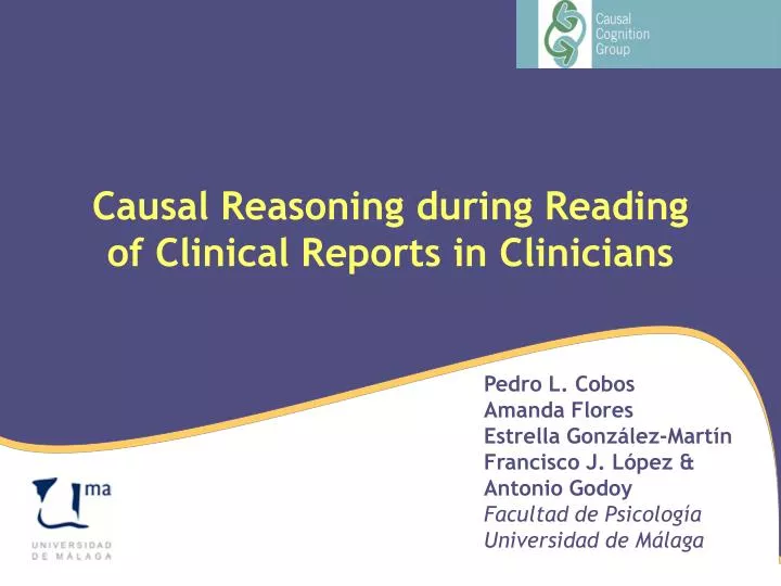 causal reasoning during reading of clinical reports in clinicians