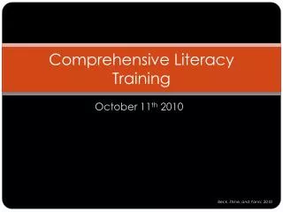 Comprehensive Literacy Training