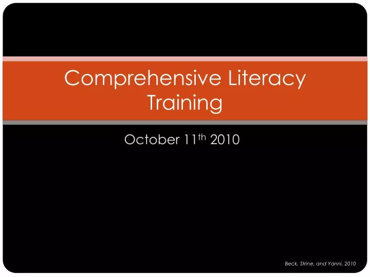 comprehensive literacy training