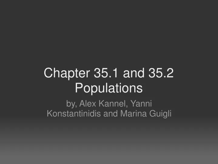 chapter 35 1 and 35 2 populations