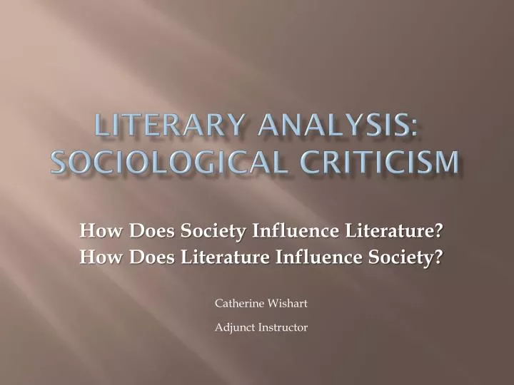 literary analysis sociological criticism