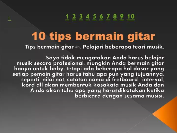 10 tips bermain gitar