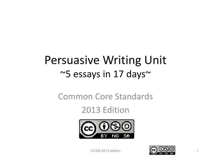 persuasive writing unit 5 essays in 17 days