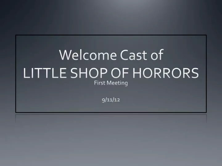 welcome cast of little shop of horrors